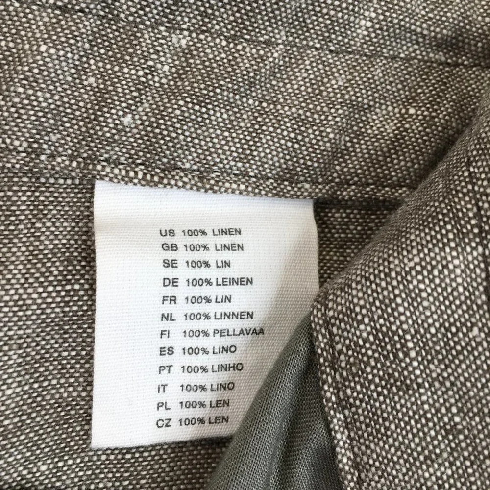H & M Zippered Pockets Wide Leg Linen Pants Size 6